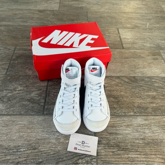 Brand New Nike Blazer Mid '77 Preschool/Little Kids' Shoes “White/Black” - Picture 7 of 12